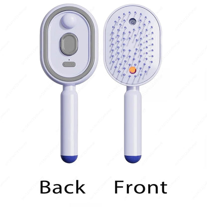 Electric Spray 3 In 1 Massage Comb, Rechargeable Self Cleaning Steam Oil Brush Anti Static Detangling Air Cushion Scalp Care