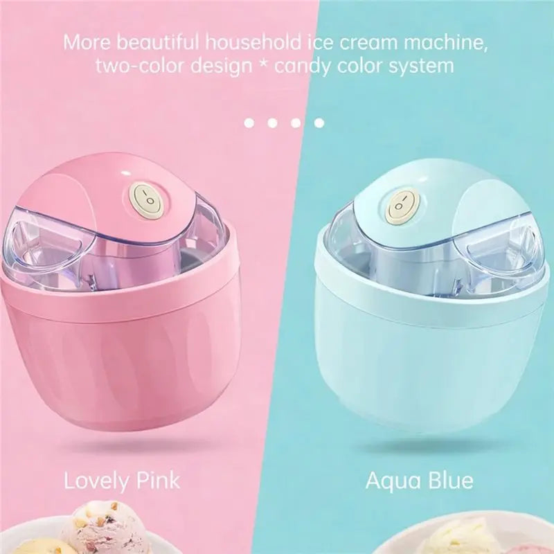 A66T-Mini Ice Cream Maker, Personal Dessert Maker, One Touch Compact Ice Cream Machine For Yogurt Sorbet Gelato EU Plug