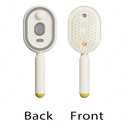 Electric Spray 3 In 1 Massage Comb, Rechargeable Self Cleaning Steam Oil Brush Anti Static Detangling Air Cushion Scalp Care