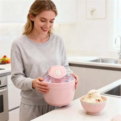 A66T-Mini Ice Cream Maker, Personal Dessert Maker, One Touch Compact Ice Cream Machine For Yogurt Sorbet Gelato EU Plug